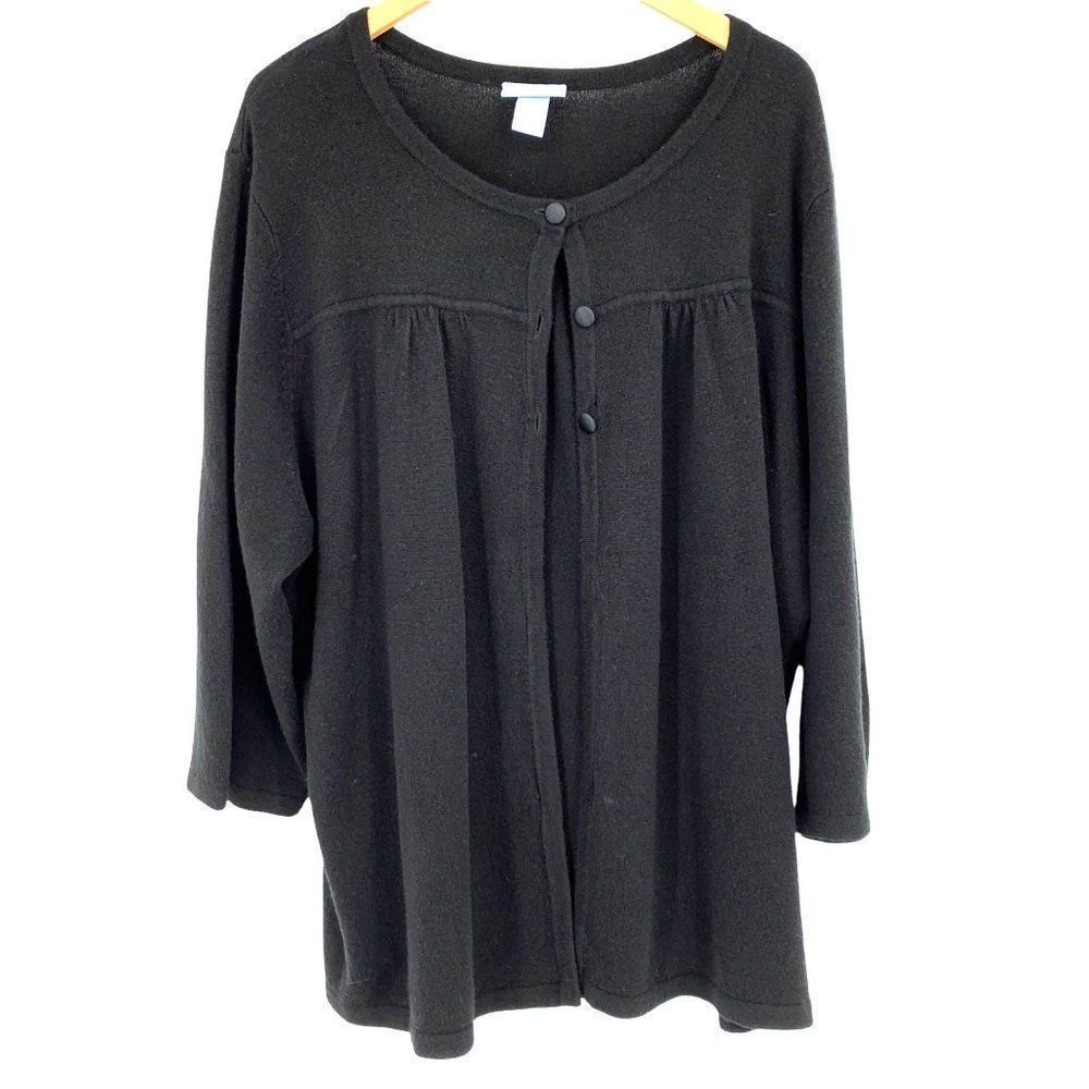 Women’s Liz &  Me black Cardi sweater size 3X plus 1898 Ultra Soft Cozy